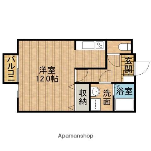 コートスバル D(ワンルーム/2階)の間取り写真