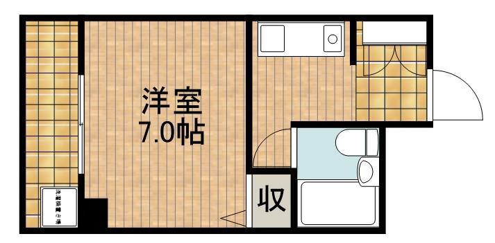 メイクスⅠ八幡(ワンルーム/4階)の間取り写真