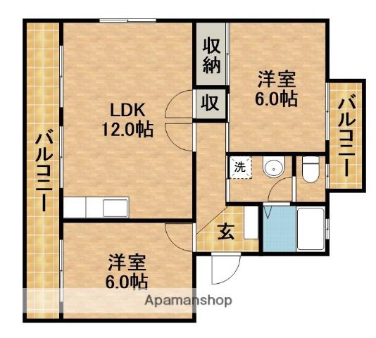 エクレール16(3DK/1階)の間取り写真
