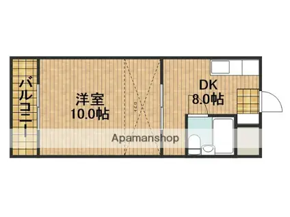 コナビック西塚1(1DK/3階)の間取り写真