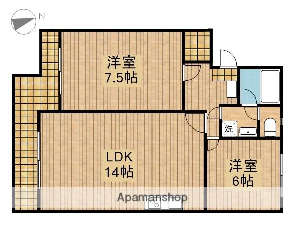 マンションストークⅤ(2LDK/3階)の間取り写真