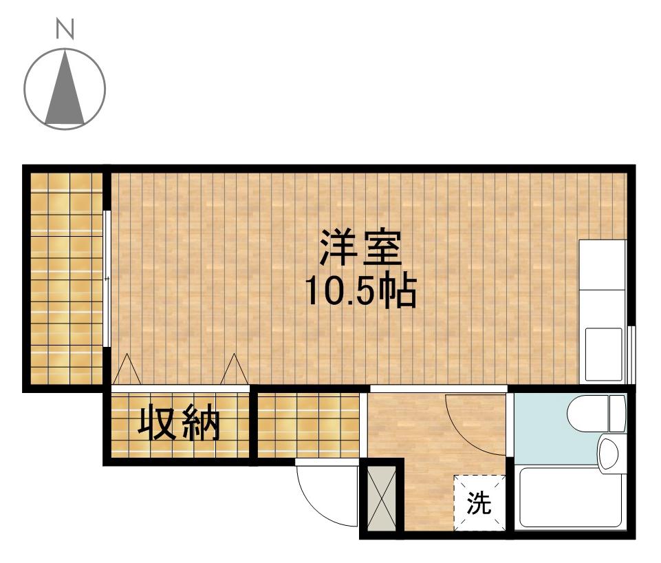 城北タテピア(ワンルーム/2階)の間取り写真