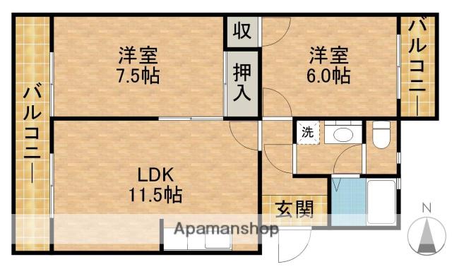 レジデンス曳馬(2LDK/3階)の間取り写真