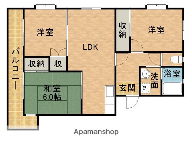 ハイツシャルマンⅠ(3LDK/3階)の間取り写真