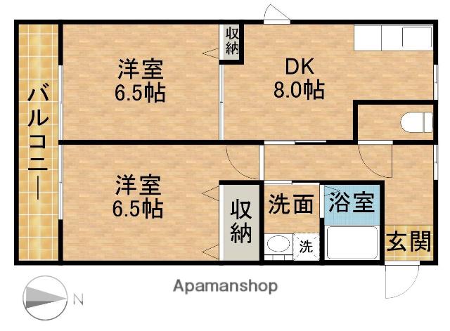 アンセリアA(2DK/1階)の間取り写真