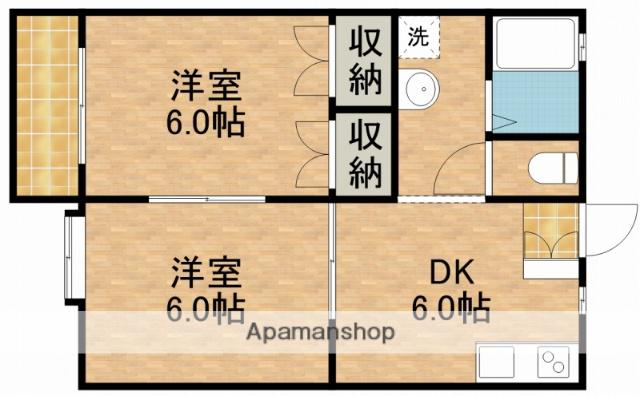 ハイツハイブリッジ(2DK/2階)の間取り写真