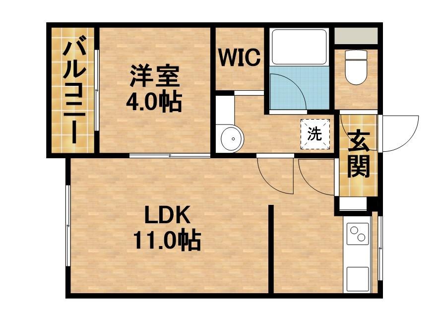VILLA COCOON 上島(1LDK/2階)の間取り写真