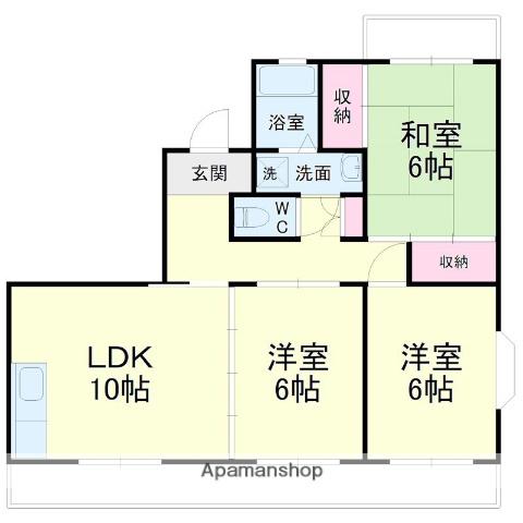グリーンハイツA(3LDK/3階)の間取り写真