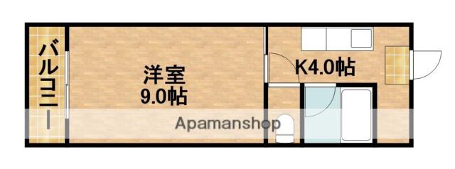 舘山寺ニューハイツ(1K/2階)の間取り写真