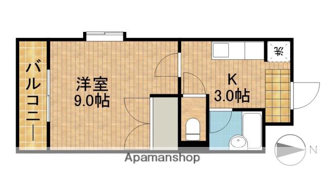 パルクレールⅡ(1K/3階)の間取り写真