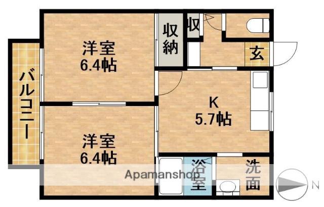 メゾン美果A(2K/1階)の間取り写真