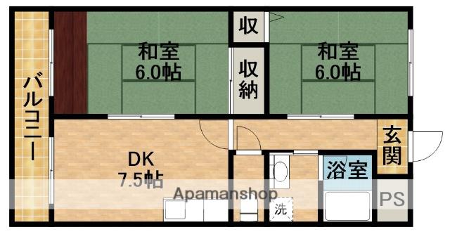 ステラハウス(2DK/3階)の間取り写真