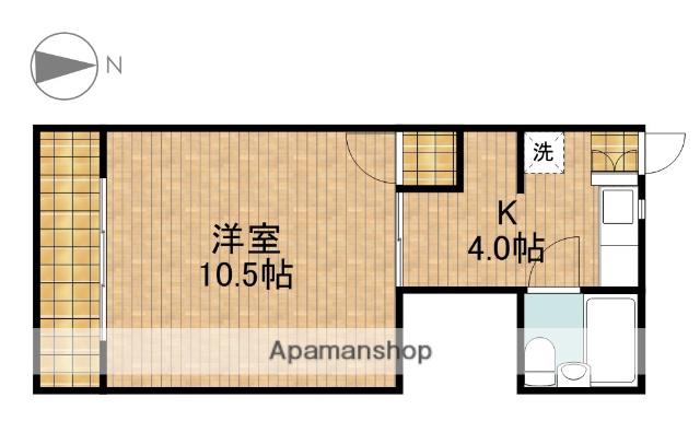 マンションKM-2(1K/4階)の間取り写真