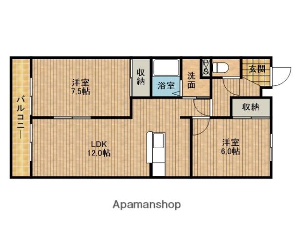 B・アイランド(2LDK/4階)の間取り写真