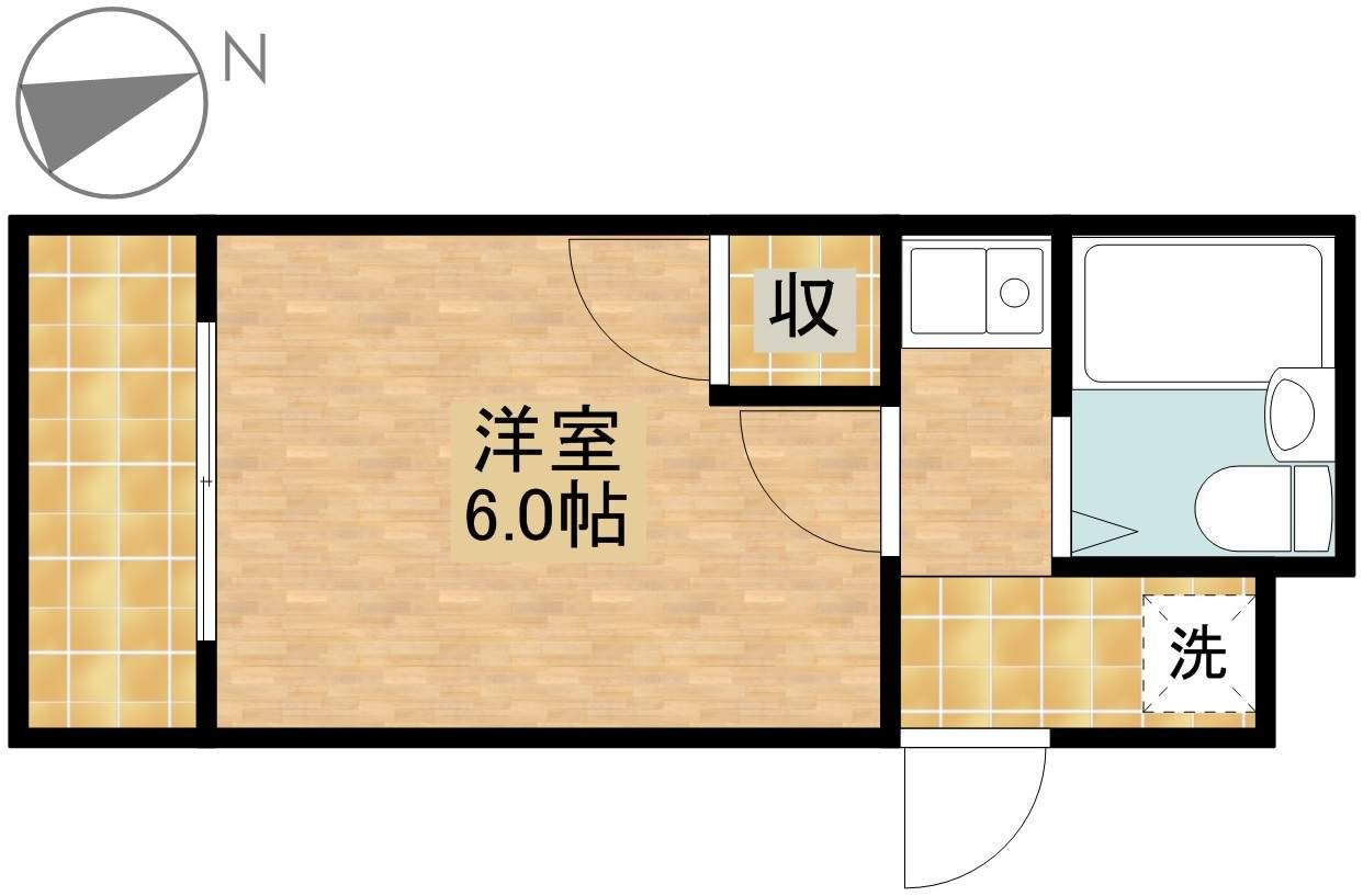 カレッジタウンウィング(1K/3階)の間取り写真