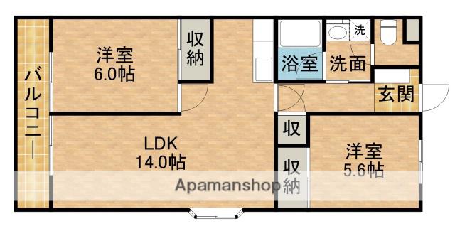 カーサ サンユウ(2LDK/1階)の間取り写真