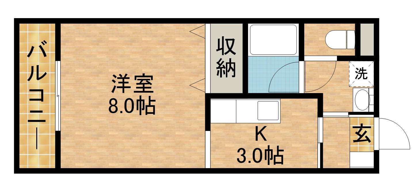 オリオンアパートメント(1K/2階)の間取り写真