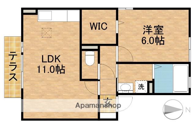ポーコ・ア・ポーコ(1LDK/1階)の間取り写真