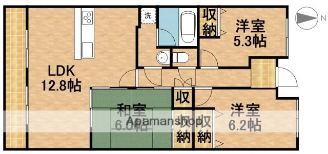 イトーピア中沢グリーンアベニュ(3LDK/4階)の間取り写真