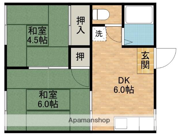 フォーブル嶋野(2DK/2階)の間取り写真