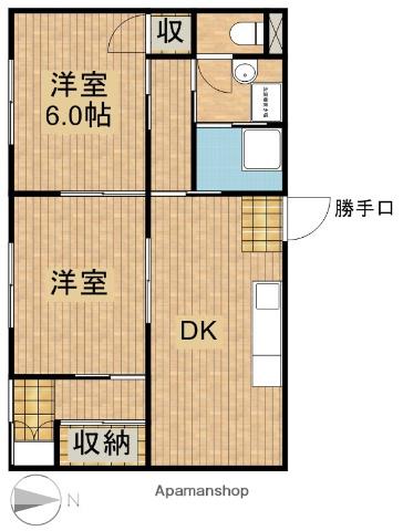 ビラコスモスF(2LDK/1階)の間取り写真