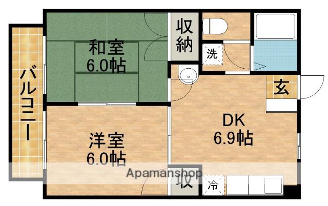 F・OAK(2DK/2階)の間取り写真