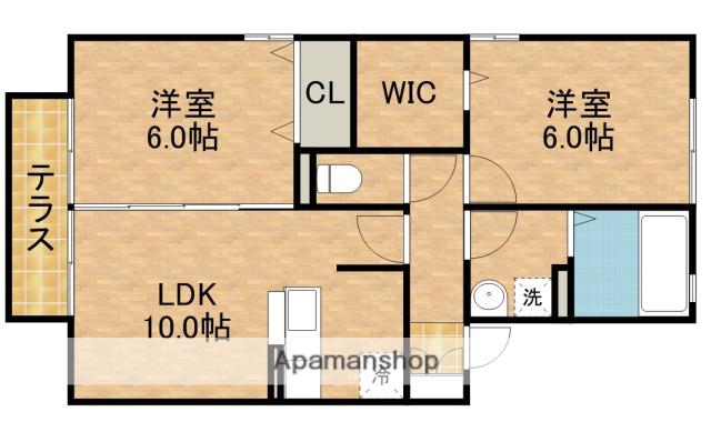 ブランシェA(2LDK/1階)の間取り写真