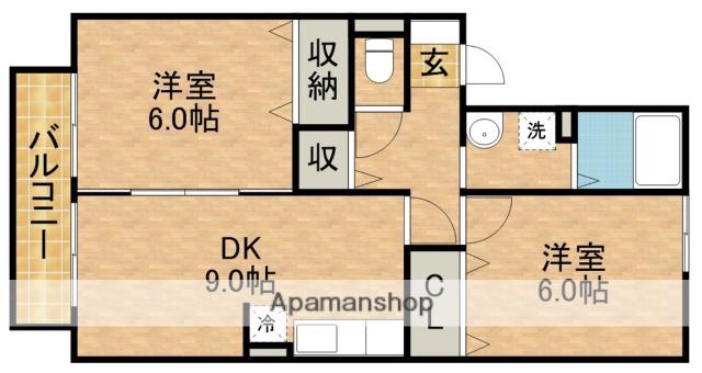 エクレール(2DK/1階)の間取り写真