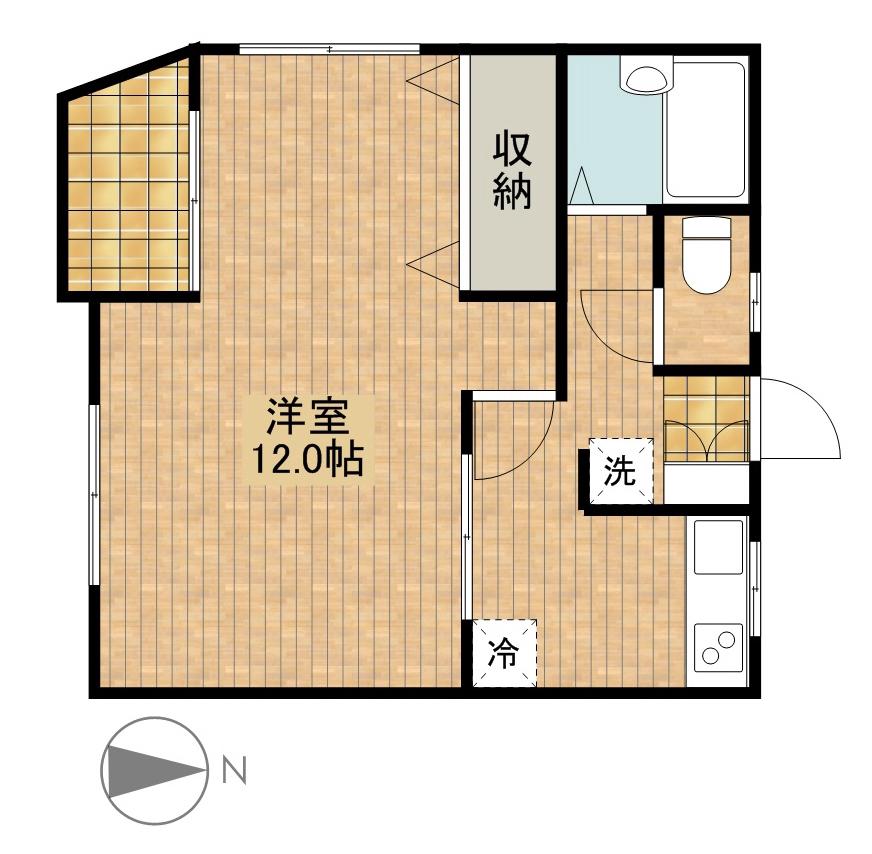 LE CORBUSIER(1K/3階)の間取り写真