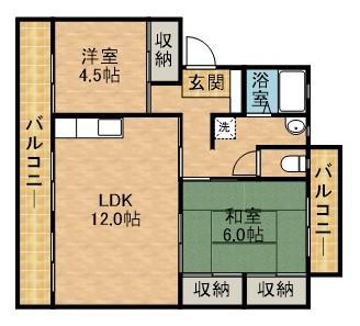 コーポポエム(2LDK/1階)の間取り写真