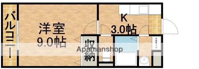オーシャンブルー(1K/1階)の間取り写真