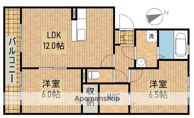 LUXE FORT(2LDK/2階)の間取り写真