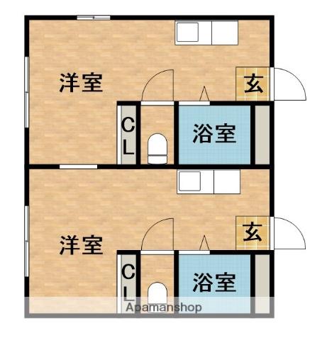 サンハイツエムⅠ(2K/2階)の間取り写真