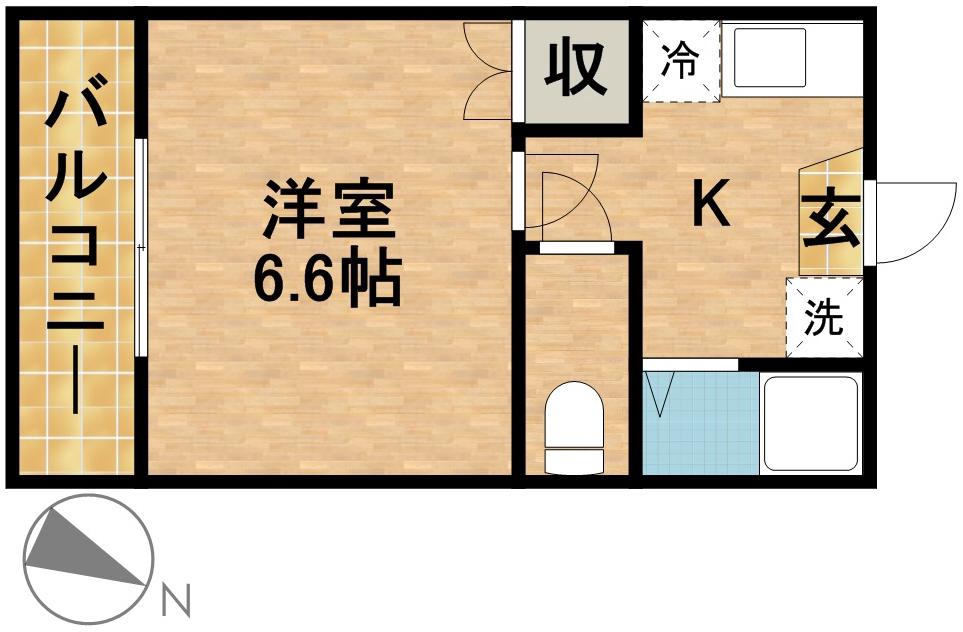 コーポSUGIYAMA(1K/2階)の間取り写真