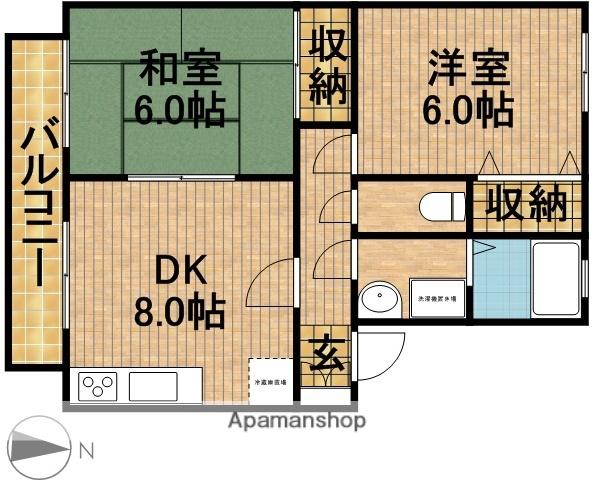 太田ハイカムール(2DK/2階)の間取り写真