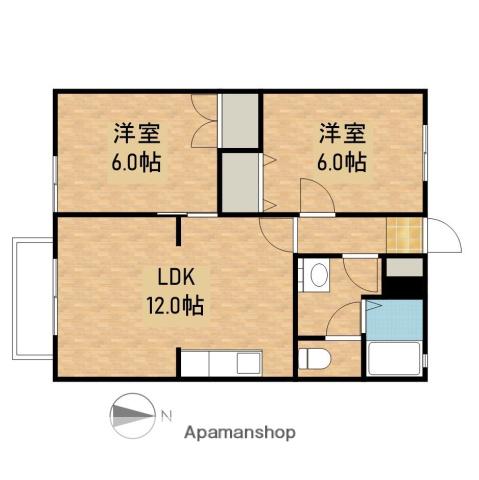 ミーテルーチェ村松(2LDK/1階)の間取り写真