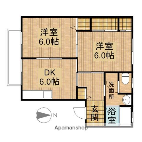 プラネット・テンA(2DK/1階)の間取り写真