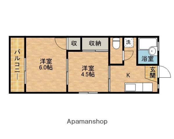 コーポメモワールA(2K/2階)の間取り写真