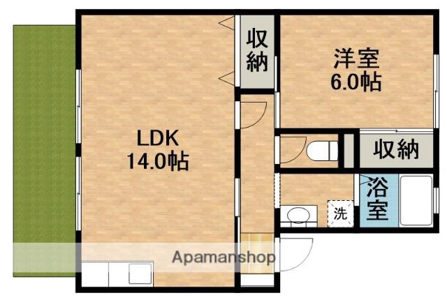 スカイハイツD(1LDK/1階)の間取り写真