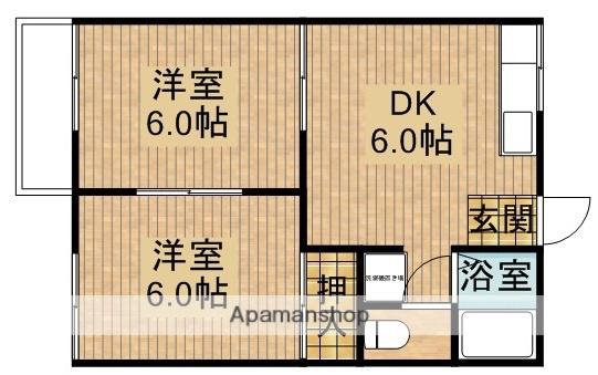 フォーブル平野(2DK/2階)の間取り写真