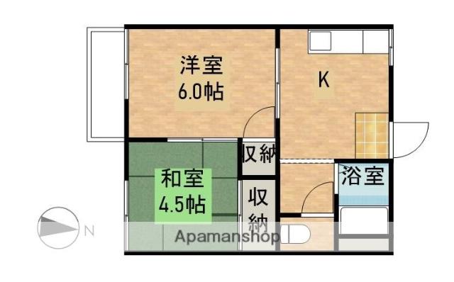 フォーブルS大坂(2K/2階)の間取り写真