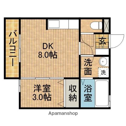 モナリエ小石川(1DK/1階)の間取り写真
