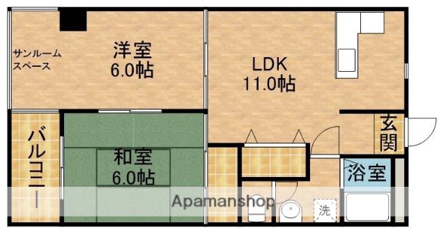 ビラ・四季(2LDK/3階)の間取り写真