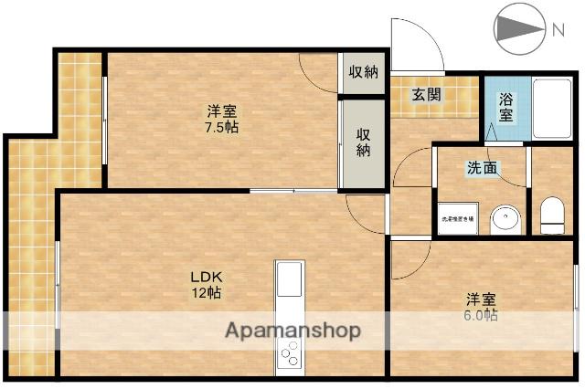 ローザンヌ・Ⅱ(2LDK/2階)の間取り写真