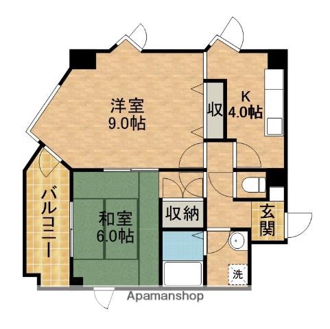 ツインコート寺島(2K/4階)の間取り写真