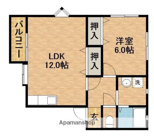ハイツグレース(1LDK/1階)の間取り写真