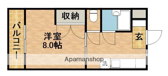 サンルートⅢ(1DK/3階)の間取り写真