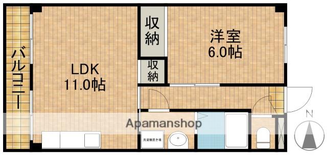 マンション丸山(1LDK/3階)の間取り写真