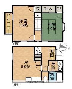 テラス実香(2DK)の間取り写真
