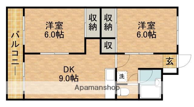 キャトルセゾン(2DK/3階)の間取り写真